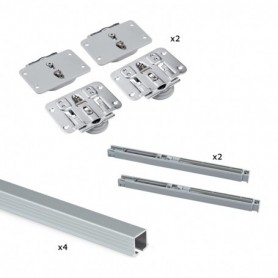 Comprar Sistema Flow en formato kit para un armario de 2 puertas correderas de madera apoyadas con cierre suave Anodizado mate a
