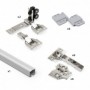 Comprar Sistema Twofold en formato kit para 2 puertas correderas de madera colgadas y plegables sin guiador inferior Anodizado m