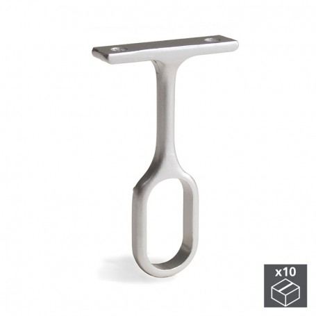 Comprar Soporte central para barra de armario Zamak Gris metalizado 10 ud. al Mejor Precio