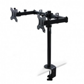 Comprar Soportes de monitor para mesa inclinables y giratorios 360?°. Doble Pintado negro Acero al Mejor Precio