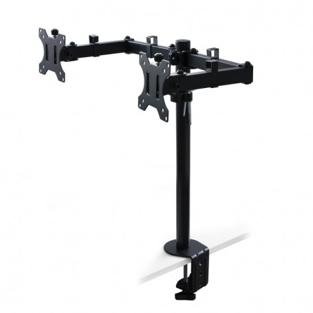 Comprar Soportes de monitor para mesa inclinables y giratorios 360?°. Doble Pintado negro Acero al Mejor Precio
