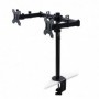 Comprar Soportes de monitor para mesa inclinables y giratorios 360?°. Doble Pintado negro Acero al Mejor Precio