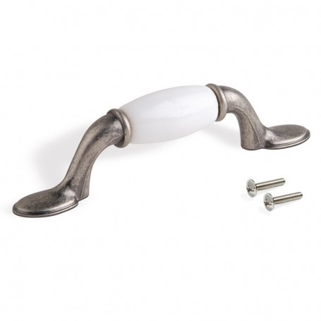 Comprar Tirador para mueble Papua 76 Plata vieja Zamak al Mejor Precio