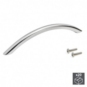 Comprar Tiradores para mueble D. 10 mm  intereje 256 mm Acero Niquel satinado 20 ud. al Mejor Precio