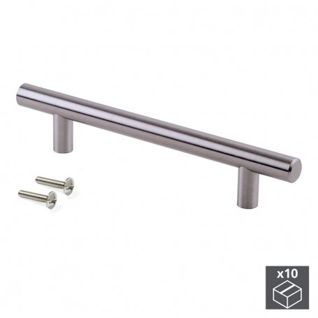 Comprar Tiradores para mueble D. 12 mm intereje 384 mm Acero Niquel Satinado 10 ud. al Mejor Precio