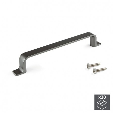 Comprar Tiradores para mueble intereje 128 mm Zamak color titanio 20 ud. 9169552 al Mejor Precio