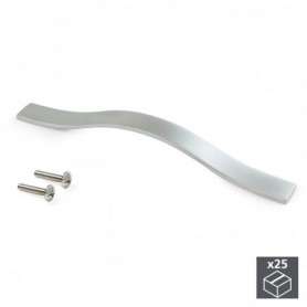 Comprar Tiradores para mueble intereje 128 mm Zamak Cromado mate 25 ud. al Mejor Precio