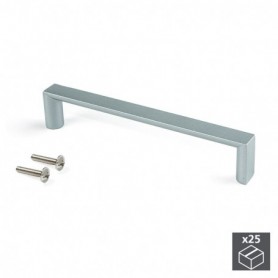Comprar Tiradores para mueble intereje 128 mm Zamak Gris metalizado 25 ud. al Mejor Precio