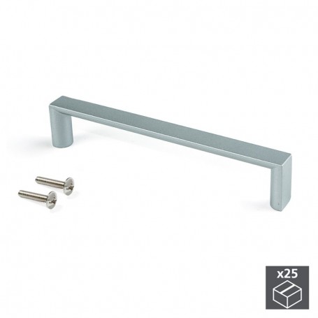 Comprar Tiradores para mueble intereje 128 mm Zamak Gris metalizado 25 ud. al Mejor Precio