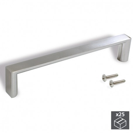Comprar Tiradores para mueble intereje 96 mm Zamak Niquel satinado 25 ud. al Mejor Precio