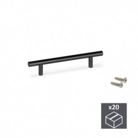 Comprar Tiradores para muebles intereje 192 mm Acero inoxidable hueco Pintado negro 20 ud. al Mejor Precio