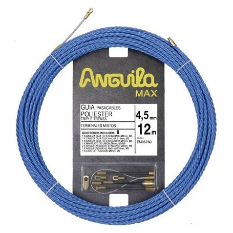 Comprar Guia Pasacables Poliester Triple Trenza Azul 45 Mm L. 12 Mts EM05760 al Mejor Precio
