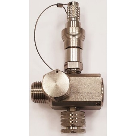 Comprar  Conjunto Valvula 3 Vias Cuerpo Inox Pn100 1/2 Npt Con Base Enchufe + Tapon GN13142 al Mejor Precio