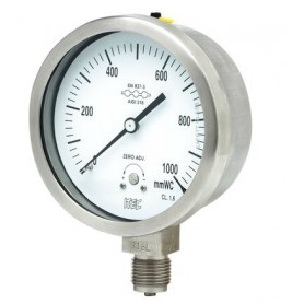 Comprar Ventometro 100 Mm. Vertical 1/2"Gas 0-400 Mbar/ 4000 Mmh2O Kl1% Con Certificado GN16024 al Mejor Precio