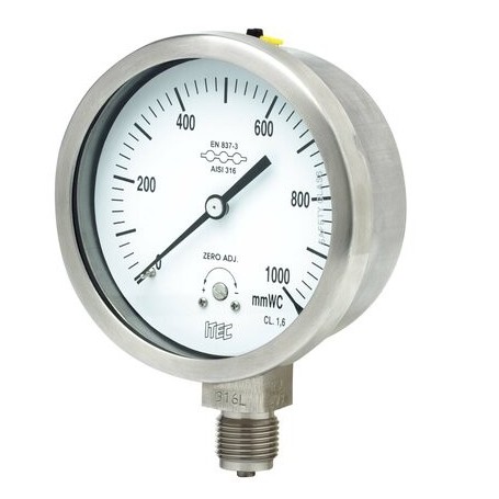 Comprar Ventometro 100 Mm. Vertical 1/2"Gas 0-400 Mbar/ 4000 Mmh2O Kl1% Con Certificado GN16024 al Mejor Precio