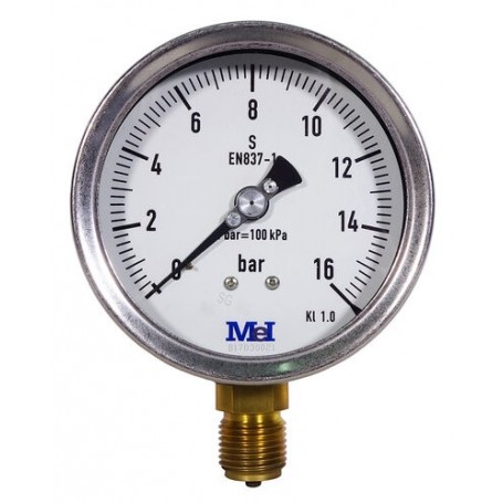 Comprar Manometro De Precision Clase 1 De 0-16 Bar Diam.100 1/2" Con Certificado GN16065 al Mejor Precio