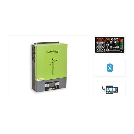 Comprar Inversor Master Power Omega Um 1K-12 1000Va/12V Mppt 40A 17-80Vdc Max. Pv. 500W SF14381 al Mejor Precio
