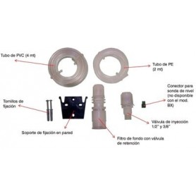 Comprar Kit Instalacion Bombas Dosificadoras. Filtro Fondo. Racor. Inyeccion. Tubo Aspiracion Pvc 4X6. 4 Metros. Tubo Impulsion 