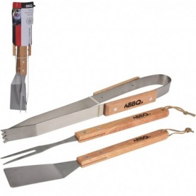 Comprar Accesorios Barbacoa Mango Madera 3 Piezas Blister Bbq 050091 al Mejor Precio