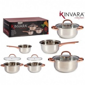 Comprar Bateria Cocina Inoxidable 3 Piezas 5 Elementos Kinvara 019376 al Mejor Precio