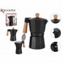 Comprar Cafetera Aluminio Negra Asa Madera 6 Tazas Kinvara 019375 al Mejor Precio