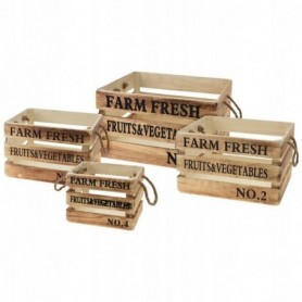 Comprar Cajas Madera Natural 41/35/29/24 Cm Lote 4 Progarden 144126 al Mejor Precio