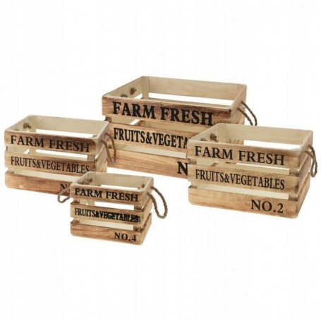 Comprar Cajas Madera Natural 41/35/29/24 Cm Lote 4 Progarden 144126 al Mejor Precio