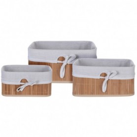 Comprar Cestas Bambu Tela 26+21+14 Cm Lote 3 Importacion 224040 al Mejor Precio