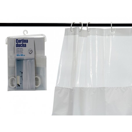Comprar Cortina Baño Blanca/Transparente 180 Cm Arteregal 173076 al Mejor Precio