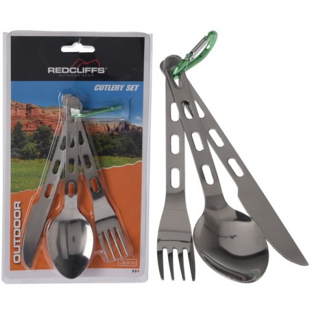 Comprar Cubierto Camping Inoxidable 3 Piezas Blister Redcliff 207080 al Mejor Precio