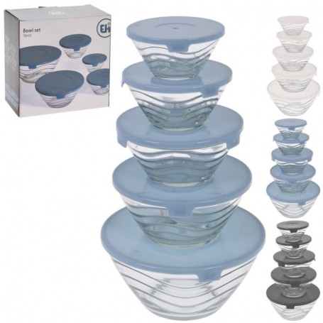 Comprar Fiambreras Vidrio + Tapa 5 Piezas Excellent 020347 al Mejor Precio