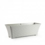 Comprar Jardinera Rattan 60,5X22X21,2 Cm Marfil Plasticforte 035298 al Mejor Precio