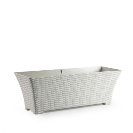 Comprar Jardinera Rattan 60,5X22X21,2 Cm Marfil Plasticforte 035298 al Mejor Precio