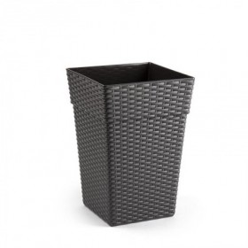 Comprar Maceta Rattan Alta 20 Cm Gris Oscuro Plasticforte 035212 al Mejor Precio