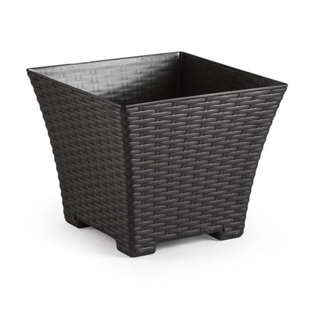 Comprar Maceta Rattan Cuadrada 25 Cm Negro Plasticforte 035214 al Mejor Precio
