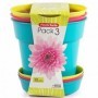 Comprar Macetas Jardin + Plato 10 Cm Colores Set 3 Plasticforte 035206 al Mejor Precio
