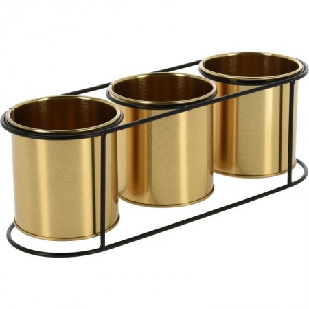 Comprar Macetero + 3 Macetas Doradas 14 Cm Progarden 144129 al Mejor Precio