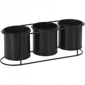 Comprar Macetero + 3 Macetas Negras 10 Cm Progarden 144130 al Mejor Precio