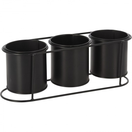 Comprar Macetero + 3 Macetas Negras 10 Cm Progarden 144130 al Mejor Precio