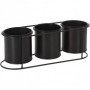 Comprar Macetero + 3 Macetas Negras 10 Cm Progarden 144130 al Mejor Precio