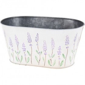 Comprar Macetero Oval Chapa Decorado 24X19 Cm Importacion 144157 al Mejor Precio