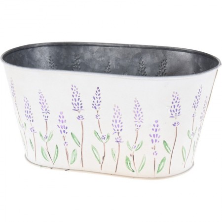 Comprar Macetero Oval Chapa Decorado 24X19 Cm Importacion 144157 al Mejor Precio