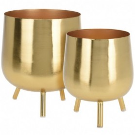 Comprar Maceteros 3 Pies Dorados 21+15,5 Cm Lote 2 Importacion 144011 al Mejor Precio