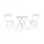 Comprar Mesa 60 Cm + 2 Sillas Plegables Metal Blanco Conjunto Importacion 206951 al Mejor Precio