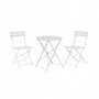 Comprar Mesa 60 Cm + 2 Sillas Plegables Metal Blanco Conjunto Importacion 206951 al Mejor Precio