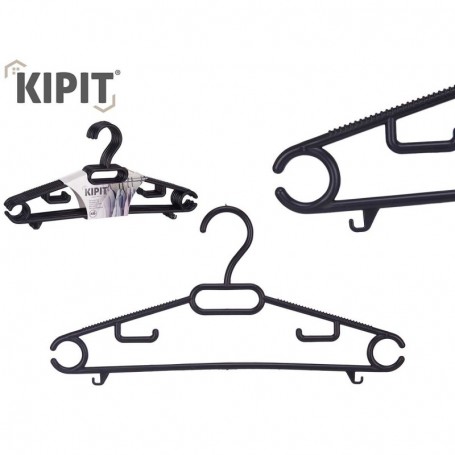 Comprar Perchas Plastico Negro 39,5X19,5 Cm Lote 6 Kipit 031183 al Mejor Precio