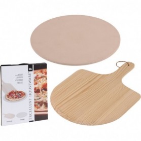 Comprar Piedra Pizza 33 Cm + Tabla 49X36 Cm Juego Excellent 019370 al Mejor Precio