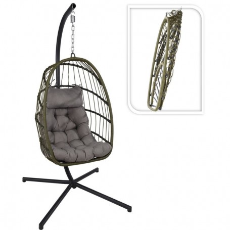 Comprar Sillon Golgante Ratan Gris Importacion 206828 al Mejor Precio