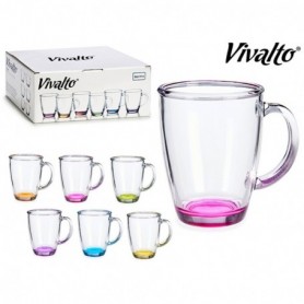 Comprar Tazas Mug Vidrio Fondo Color 32 Cl Caja 6 Vivalto 020468 al Mejor Precio