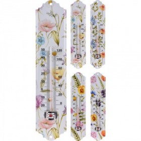 Comprar Termometro Metal Flores 29,5X6,5 Cm Importacion 023032 al Mejor Precio